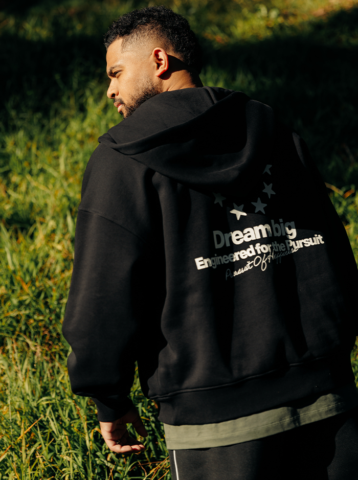 Star Heavyweight Zip Up in Court Black