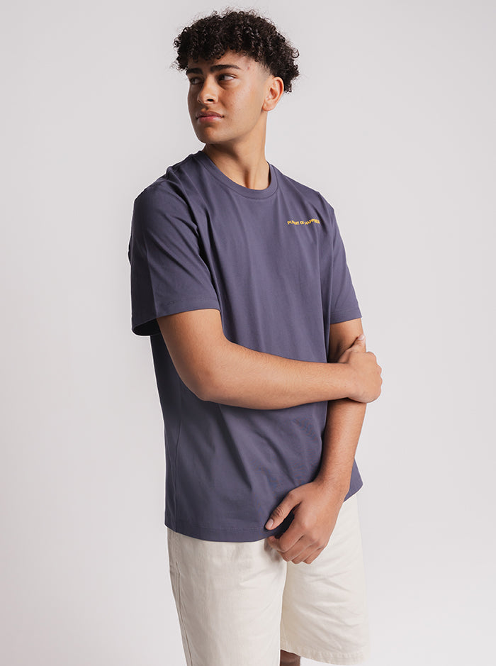 Larger Track Tee - Washed Navy