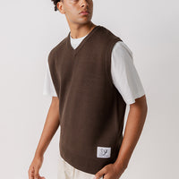 Serif Logo Knitted Vest