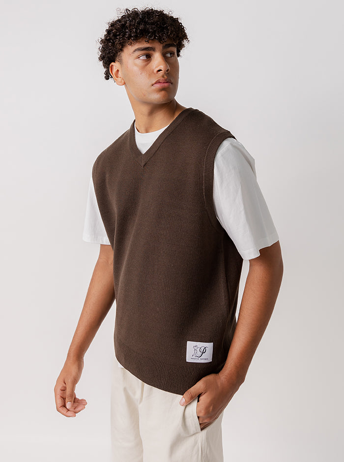 Serif Logo Knitted Vest