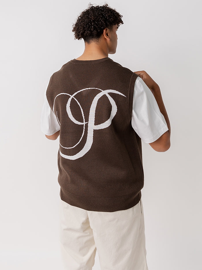 Serif Logo Knitted Vest