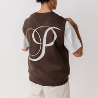 Serif Logo Knitted Vest