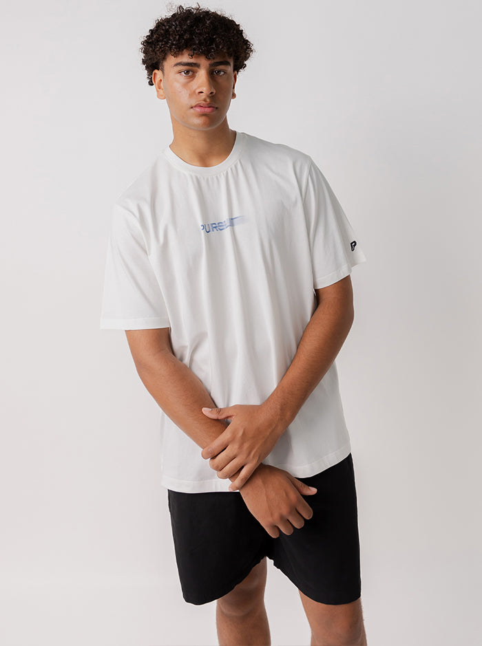 Blur Logo Track Tee - White