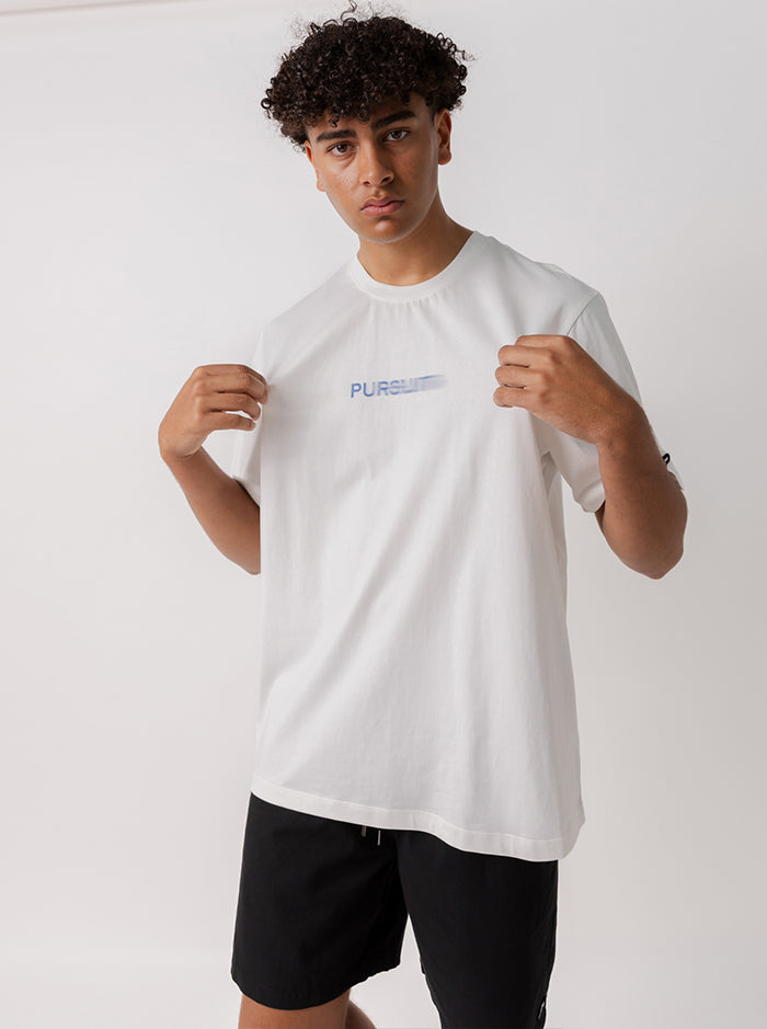 Blur Logo Track Tee - White