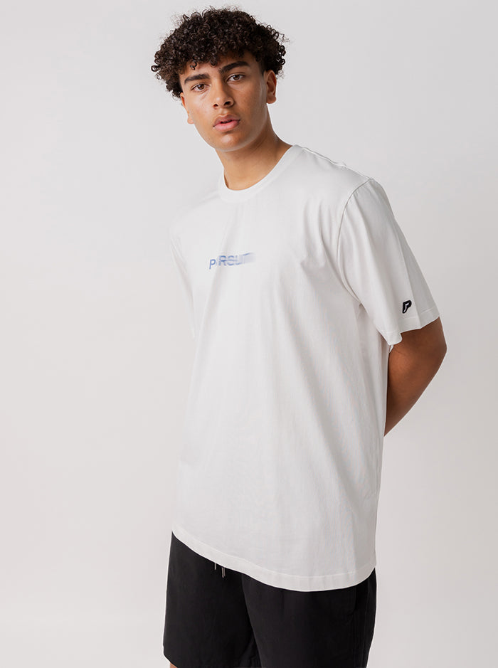 Blur Logo Track Tee - White