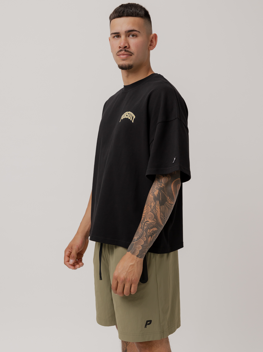 Heavyweight Varsity Tee in Court Black