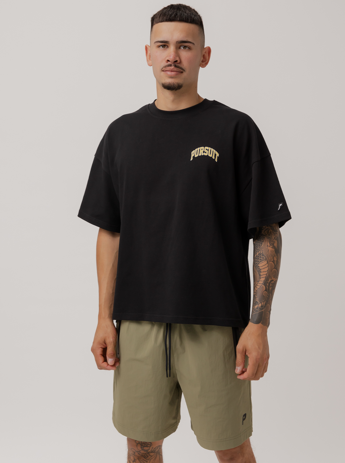 Heavyweight Varsity Tee in Court Black