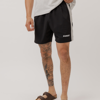 Track Stripe Short in Black