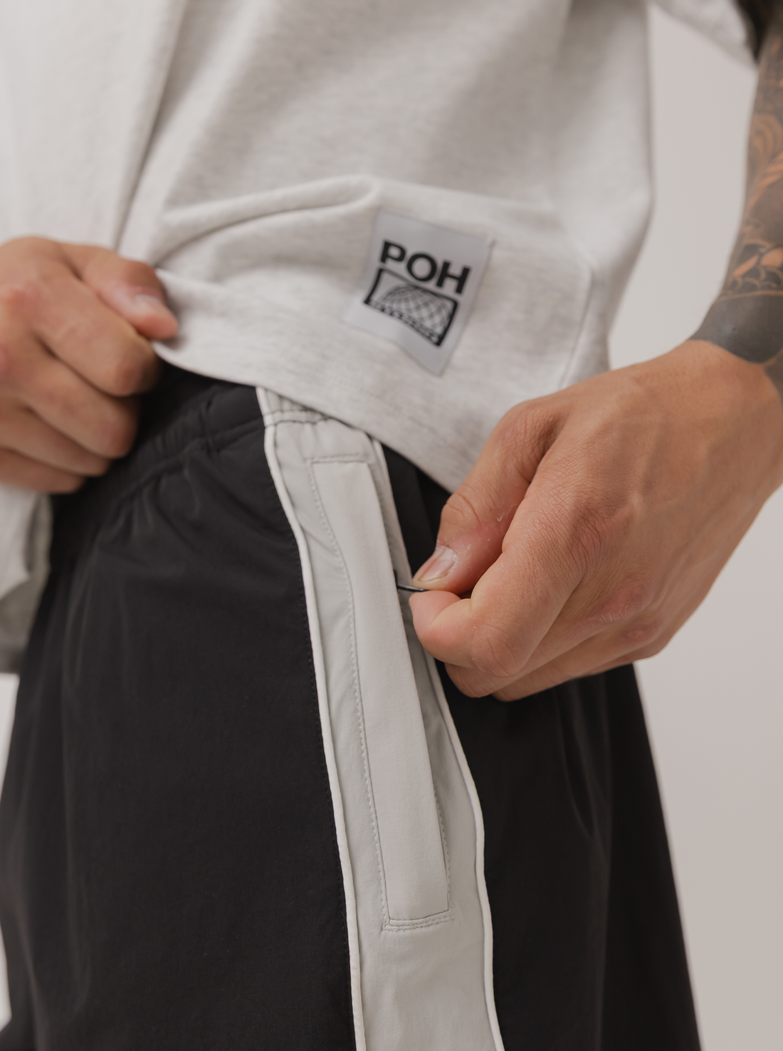 Track Stripe Short in Black